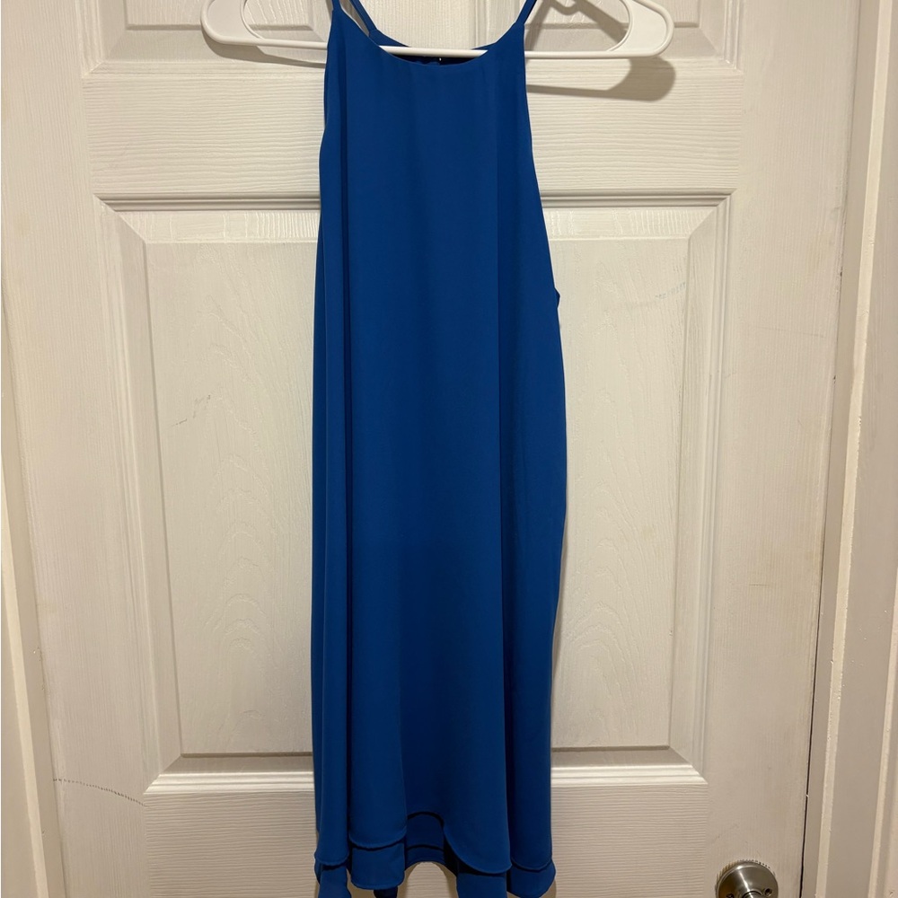 Pink Rose Blue Mini Dress